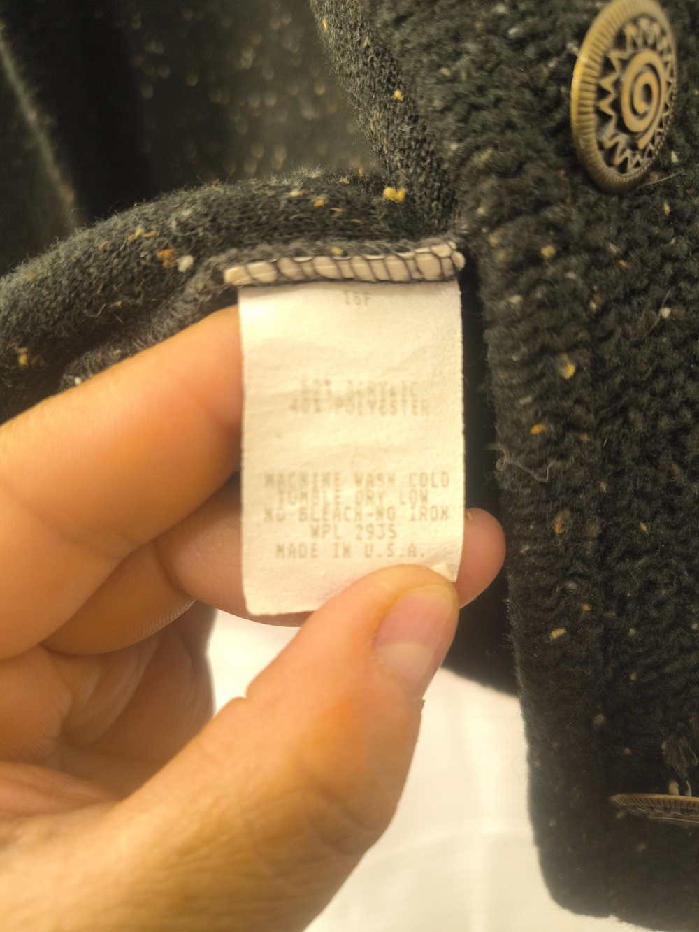 REI Black Speckled Peacoat - Picture 4 of 5
